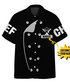 Gearhumans 3D Chef Black Uniform Nutrition Custom Name Hawaii Shirt ZB22039 Hawai Shirt Short Sleeve Shirt S 