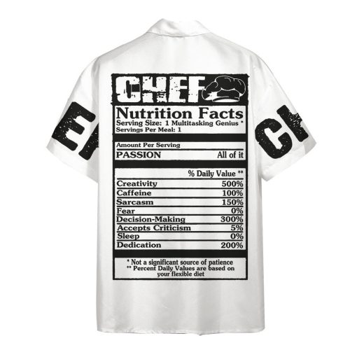 Gearhumans 3D Chef White Uniform Nutrition Custom Name Hawaii Shirt ZB220310 Hawai Shirt