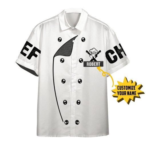 Gearhumans 3D Chef White Uniform Nutrition Custom Name Hawaii Shirt ZB220310 Hawai Shirt Short Sleeve Shirt S