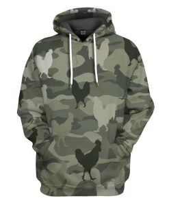 Gearhumans 3D Chicken Camouflage Custom Tshirt Hoodie Apparel GW0806213 3D Apparel Hoodie S 