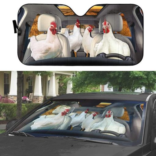 gearhumans 3D Chicken Custom Car Auto Sunshade GL03082 Auto Sunshade
