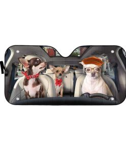 gearhumans 3D Chihuahua Custom Car Auto Sunshade GS30075 Auto Sunshade 57''x27.5'' 