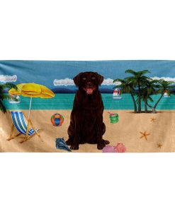 Gearhumans 3D Chocolate Labrador Retriever Dog Custom Beach Towel GW11052117 Towel Towel 60''x30'' 