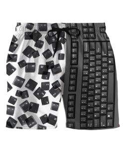 Gearhumans 3D Computer Keyboard Custom Beach Shorts Swim Trunks GS13052114 Men Shorts Men Shorts S 