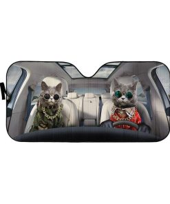 gearhumans 3D Cool Chartreux Cats Custom Car Auto Sunshade GV050613 Auto Sunshade 57''x27.5'' 