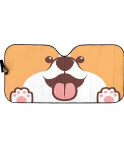 gearhumans 3D Corgi Custom Car Auto Sunshade GW11058 Auto Sunshade 57''x27.5''