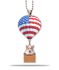Gearhumans 3D Corgi Dog In Hot Air Balloon Custom Car Hanging GW27052120 Car Hanging Car Hanging/1 Pack 