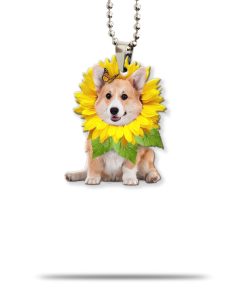 Gearhumans 3D Corgi Is My Sunshine Custom Car Hanging GO02062114 Car Hanging Car Hanging/1 Pack 