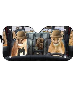 gearhumans 3D Cougar Cat Custom Car Auto Sunshade GW23061 Auto Sunshade 57''x27.5'' 