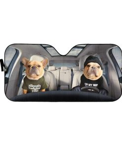 gearhumans 3D Couple Bulldogs Custom Car Auto Sunshade GV050616 Auto Sunshade 57''x27.5'' 