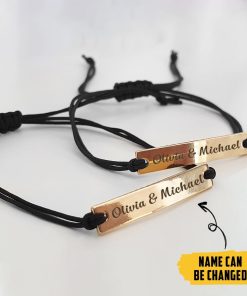 Gearhumans 3D Couple Love Personalized Custom Name Bracelet GW300330 Bracelet 925 Sterling Silver