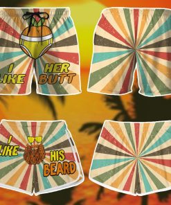 Gearhumans 3D Couple Matching I Like Her Btt Custom Beach Shorts Swim Trunk GW02062113 Men Shorts 