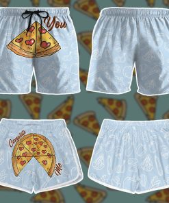 Gearhumans 3D Couple Matching Pizza You Complete Me Custom Beach Shorts Swim Trunk GW02062121 Men Shorts 