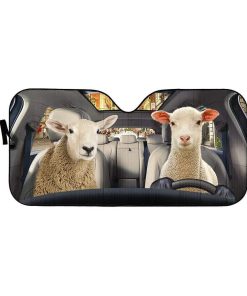 gearhumans 3D Couple Of Goat Custom Car Auto Sunshade GL23063 Auto Sunshade 57''x27.5'' 