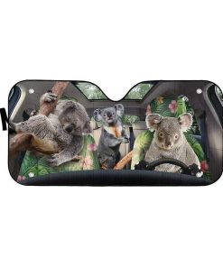 gearhumans 3D Couple Of koala Auto Sunshade GL25063 Auto Sunshade 57''x27.5'' 