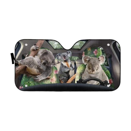 gearhumans 3D Couple Of koala Auto Sunshade GL25063 Auto Sunshade 57''x27.5''