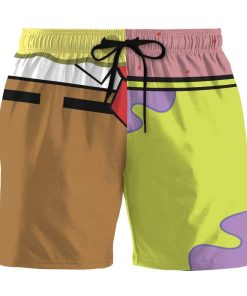 Gearhumans 3D Couple SpongeBob and Patrick Star Custom Summer Beach Shorts Swim Trunks GV28062 Men Shorts Men Shorts S 