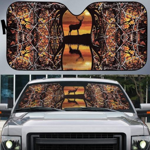 gearhumans 3D Custom Car Auto Sunshade Deer Hunting GA10034 Auto Sunshade