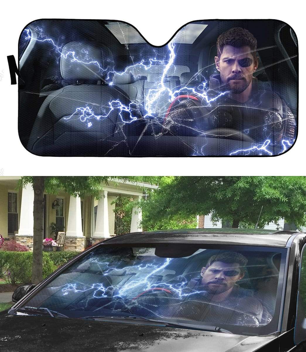 Gearhumans 3D Custom Car Auto Sunshade God Carbreaker 3 gearhumans 3D Custom Car Auto Sunshade God Carbreaker GA22027 Auto Sunshade