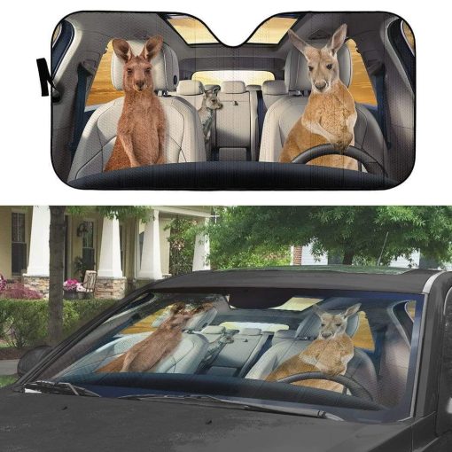 gearhumans 3D Custom Car Auto Sunshade Kangaroos GS020617 Auto Sunshade