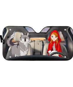 gearhumans 3D Custom Car Auto Sunshade Little Red Riding Hood GS02067 Auto Sunshade 57''x27.5'' 