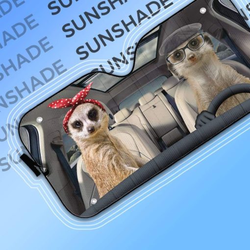 gearhumans 3D Custom Car Auto Sunshade Meerkats GS020616 Auto Sunshade