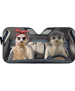 gearhumans 3D Custom Car Auto Sunshade Meerkats GS020616 Auto Sunshade 57''x27.5'' 
