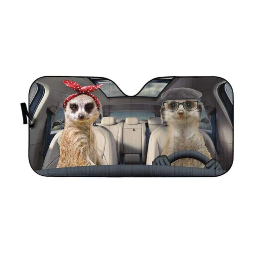 gearhumans 3D Custom Car Auto Sunshade Meerkats GS020616 Auto Sunshade 57''x27.5''