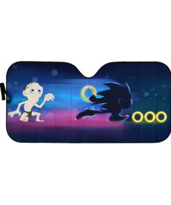 gearhumans 3D Custom Car Auto Sunshade Sonic And LOTR My Precious GT28022 Auto Sunshade 57''x27.5'' 