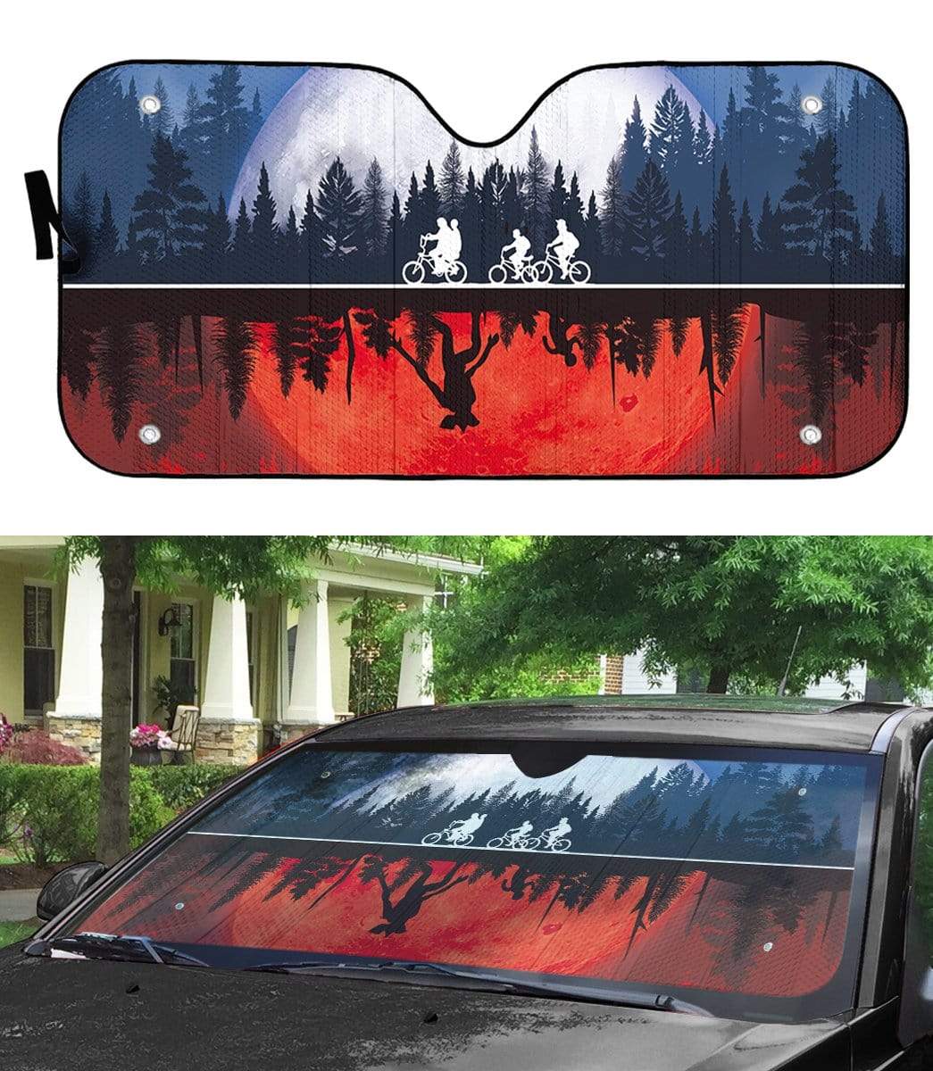 Gearhumans 3D Custom Car Auto Sunshade Stranger Movie 3 gearhumans 3D Custom Car Auto Sunshade Stranger Movie GT18035 Auto Sunshade