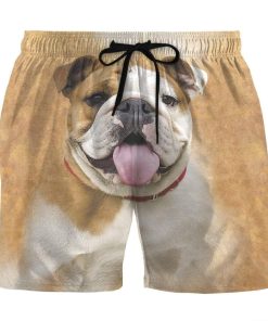 Gearhumans 3D Cute Face Bulldog Custom Summer Beach Shorts Swim Trunks GV120624 Men Shorts Men Shorts S 