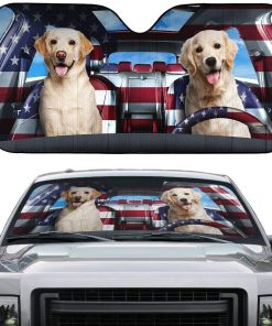 gearhumans 3D Cute Labrador Retriever Custom Car Auto Sunshade GL29051 Auto Sunshade 