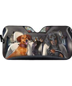 gearhumans 3D Dachshund Custom Car Auto Sunshade GL03086 Auto Sunshade 57''x27.5'' 