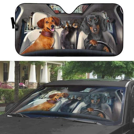 gearhumans 3D Dachshund Custom Car Auto Sunshade GL03086 Auto Sunshade