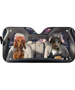 gearhumans 3D Dachshund Custom Sunshade GS19064 Auto Sunshade 57''x27.5'' 
