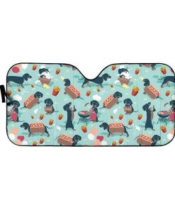 gearhumans 3D Dachshund Dog Fast Food Custom Auto Car Sunshade GW12053 Auto Sunshade 57''x27.5'' 