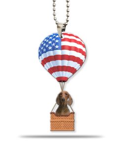 Gearhumans 3D Dachshund Dog In Hot Air Balloon Custom Car Hanging GW2705212 Car Hanging Car Hanging/1 Pack 