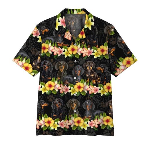Gearhumans 3D Dachshund Hawaii Shirt ZZ13046 Hawai Shirt Short Sleeve Shirt S