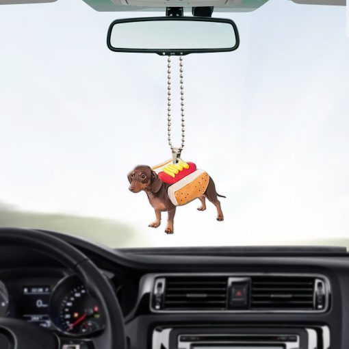 Gearhumans 3D Dachshund Hotdoggo Custom Car Hanging GO26052110 Car Hanging