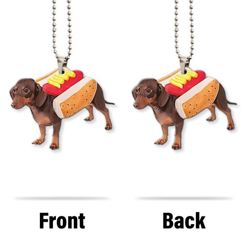 Gearhumans 3D Dachshund Hotdoggo Custom Car Hanging GO26052110 Car Hanging