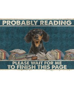 Gearhumans 3D Dachshund Probably Reading Please Wait Custom Doormat GW28052115 Doormat Doormat S(15,8inchx23,6inch) 