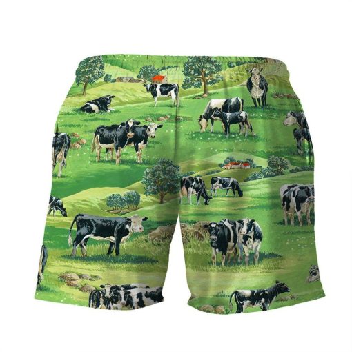 Gearhumans 3D Dairy Cow Beach Short ZZ26052111 Men Shorts