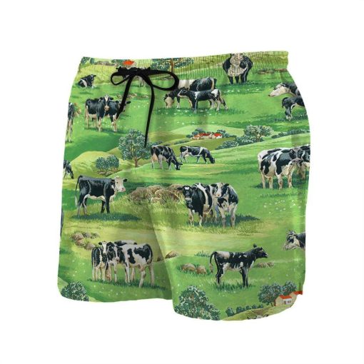 Gearhumans 3D Dairy Cow Beach Short ZZ26052111 Men Shorts