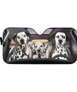 gearhumans 3D Dalmatian Family Custom Car Auto Sunshade GL11054 Auto Sunshade 57''x27.5''