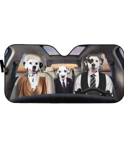 gearhumans 3D Dalmatian Family Custom Car Auto Sunshade GL13056 Auto Sunshade 57''x27.5'' 