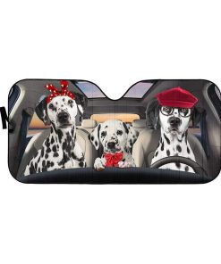 gearhumans 3D Dalmatian Family Custom Car Auto Sunshade GL18054 Auto Sunshade 57''x27.5'' 