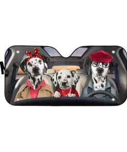 gearhumans 3D Dalmatian Family Custom Car Auto Sunshade GL18058 Auto Sunshade 57''x27.5'' 