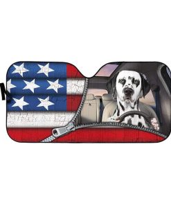 gearhumans 3D Dalmatian Flag Custom Car Auto Sunshade GL10075 Auto Sunshade 57''x27.5'' 