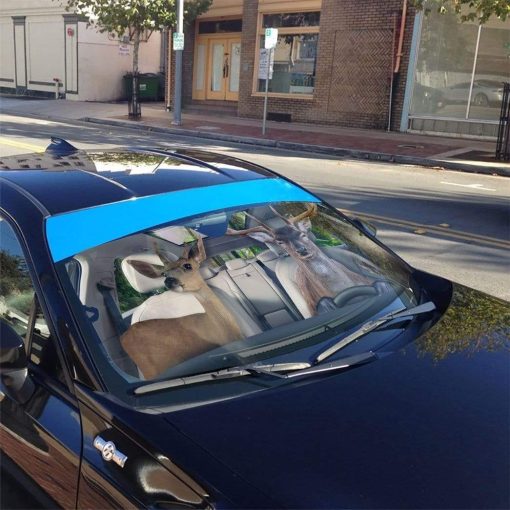 gearhumans 3D Deer Custom Car Auto Sunshade GS29077 Auto Sunshade