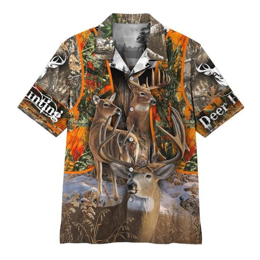Gearhumans 3D Deer Hunting Hawaii Shirt ZB18039 Hawai Shirt Short Sleeve Shirt S